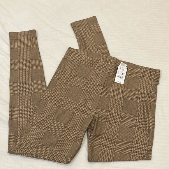 NWT Ardene women's large Tan plaid leggings - very soft fabric - Picture 5 of 15